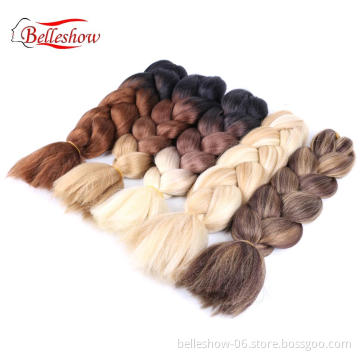 Hot sell hair 350g 24inch Synthetic Ombre Braiding Hair Jumbo Box Braids for Making Small Twist jumbo braiding hair